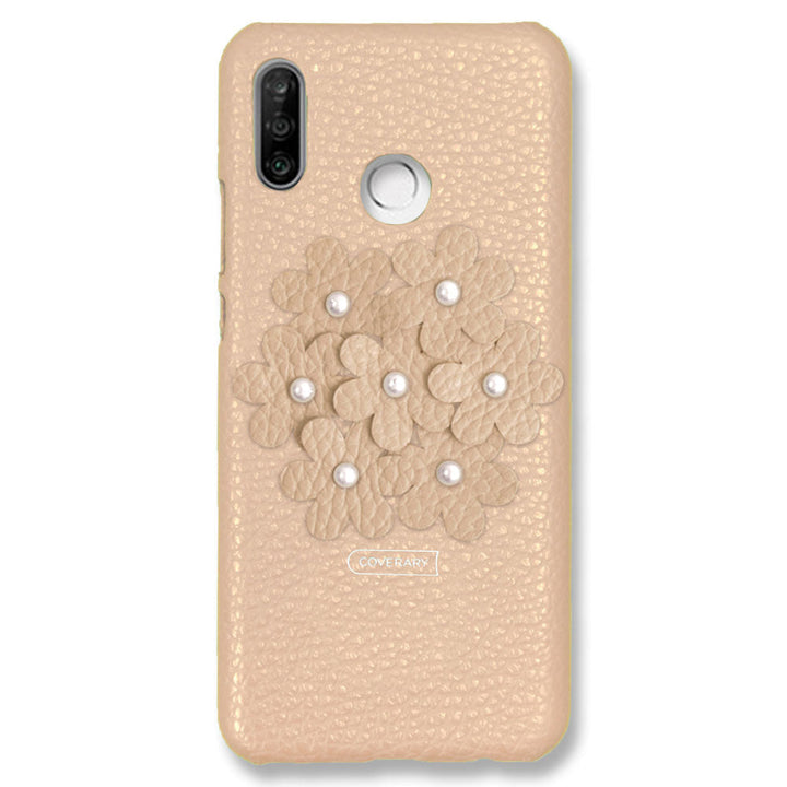 本革 32色 イタリアンシュリンクレザー あじさい フラワーデコ 背面ケース iPhoneシリーズ