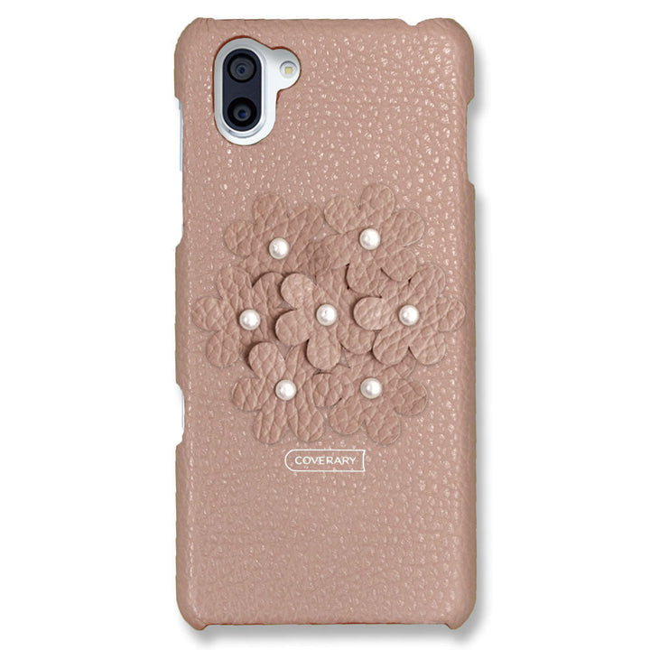 本革 32色 イタリアンシュリンクレザー あじさい フラワーデコ 背面ケース iPhoneシリーズ