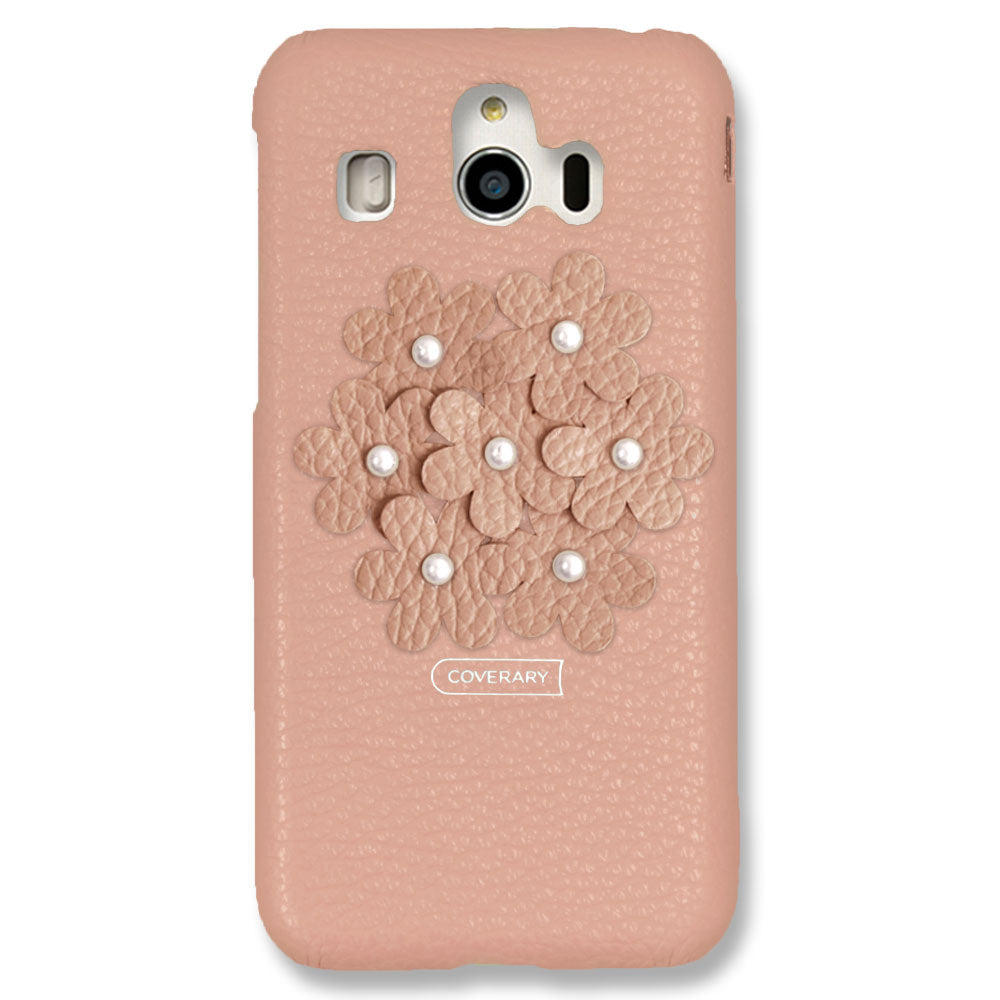 本革 32色 イタリアンシュリンクレザー あじさい フラワーデコ 背面ケース AQUOSシリーズ