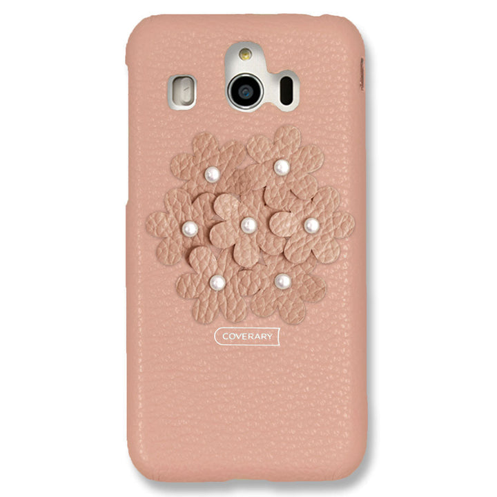 本革 32色 イタリアンシュリンクレザー あじさい フラワーデコ 背面ケース Xperiaシリーズ