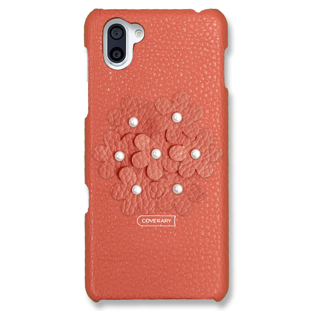 本革 32色 イタリアンシュリンクレザー あじさい フラワーデコ 背面ケース iPhoneシリーズ