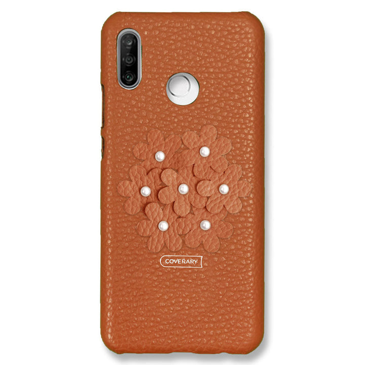 本革 32色 イタリアンシュリンクレザー あじさい フラワーデコ 背面ケース Xperiaシリーズ