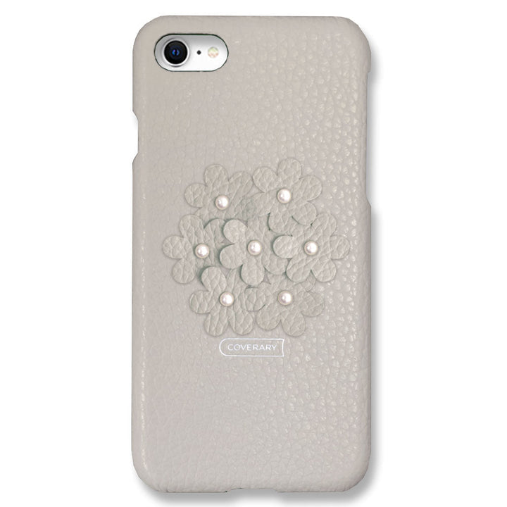 本革 32色 イタリアンシュリンクレザー あじさい フラワーデコ 背面ケース Xperiaシリーズ