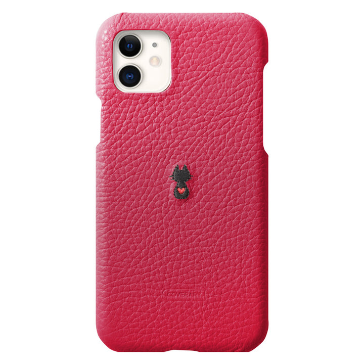 本革 イタリアンシュリンクレザー 刺繍 アニマル 背面ケース