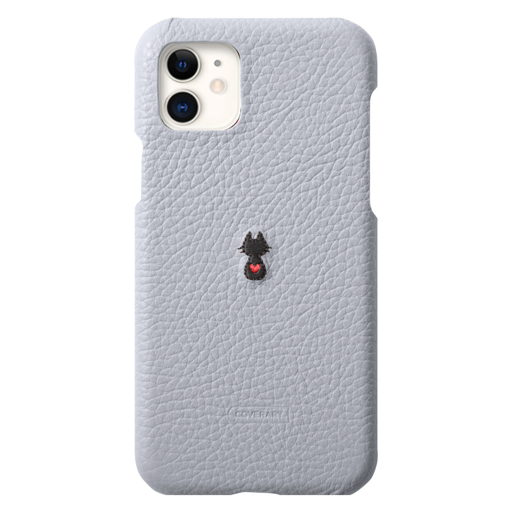 本革 イタリアンシュリンクレザー 刺繍 アニマル 背面ケース