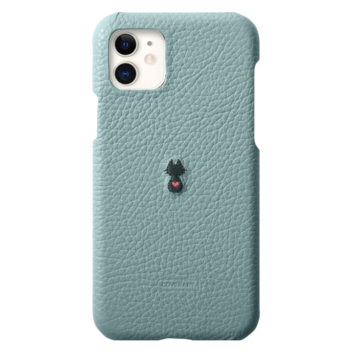 本革 イタリアンシュリンクレザー 刺繍 アニマル 背面ケース