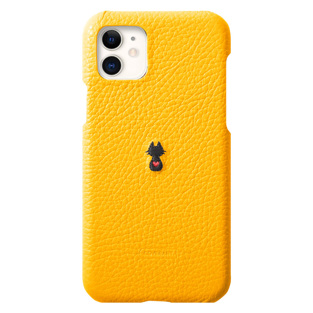 本革 イタリアンシュリンクレザー 刺繍 アニマル 背面ケース