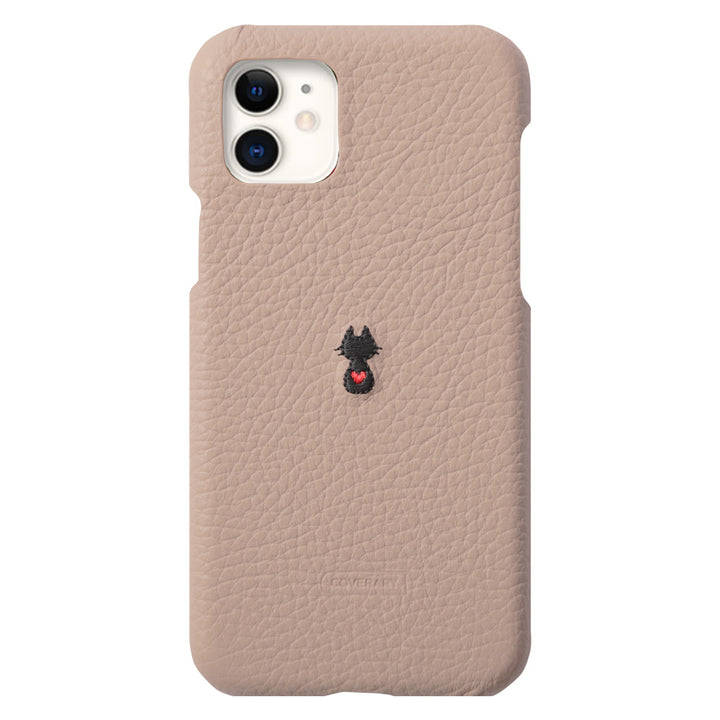 本革 イタリアンシュリンクレザー 刺繍 アニマル 背面ケース