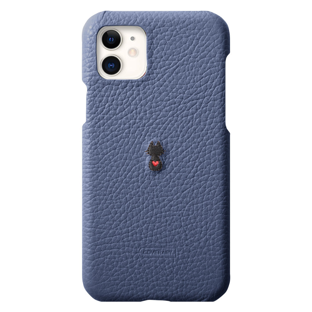 本革 イタリアンシュリンクレザー 刺繍 アニマル 背面ケース