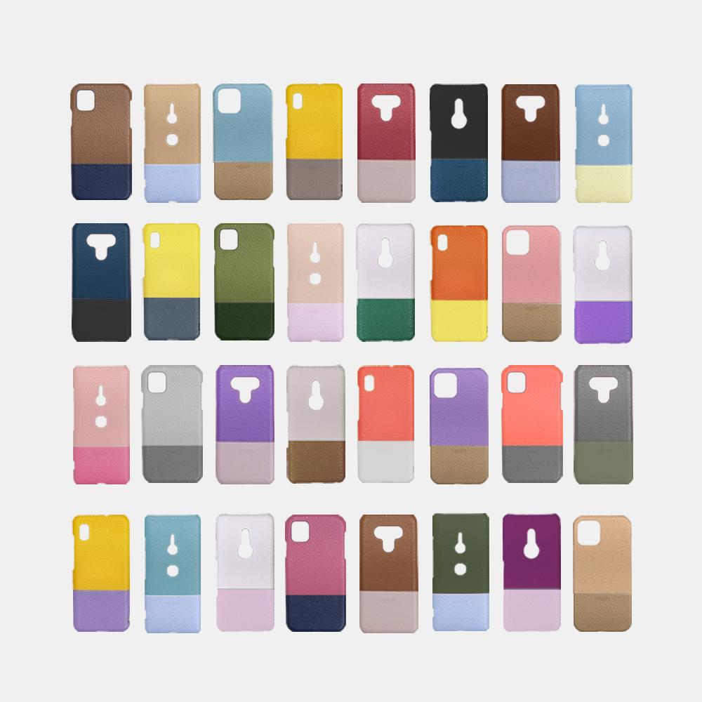Genuine leather 32 colors Italian shrink leather selectable bicolor back case AQUOS series