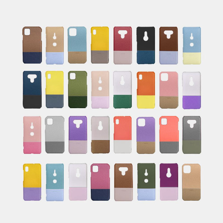 Genuine leather 32 colors Italian shrink leather selectable bicolor back case AQUOS series