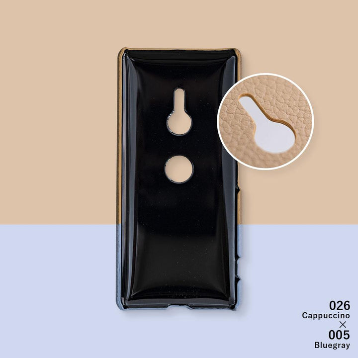 Genuine leather 32 colors Italian shrink leather selectable bicolor back case AQUOS series