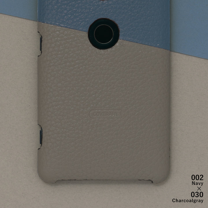 本革 32色 イタリアンシュリンクレザー 選べるバイカラー(斜め) 背面ケース