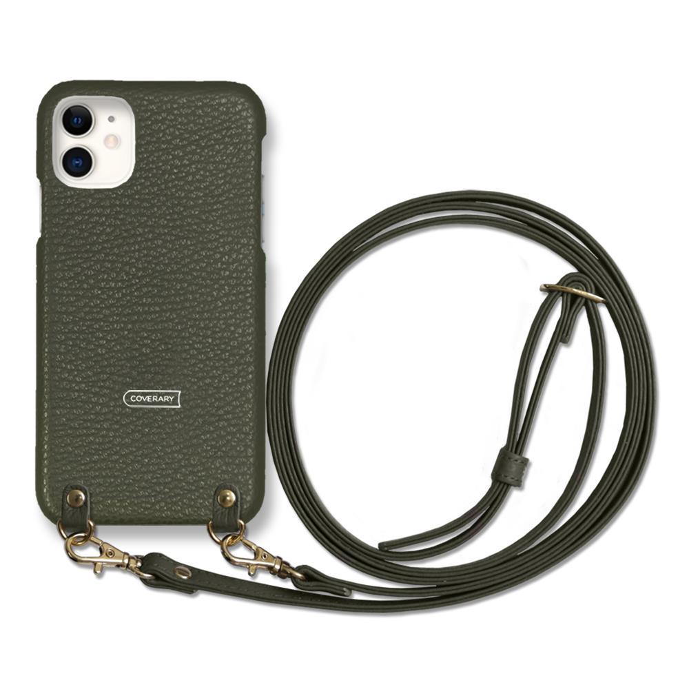 Cuir véritable 32 couleurs cuir italien grainé avec bandoulière étui arrière pour série iPhone