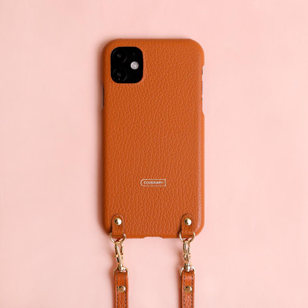 Cuir véritable 32 couleurs cuir italien grainé avec bandoulière étui arrière pour série iPhone