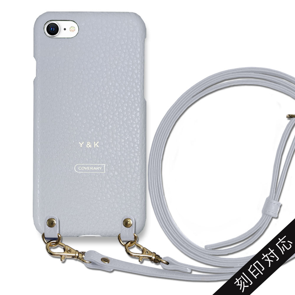 本革 32色 イタリアンシュリンクレザー ショルダーストラップ付き 背面ケース 名入れ 刻印(箔押し)