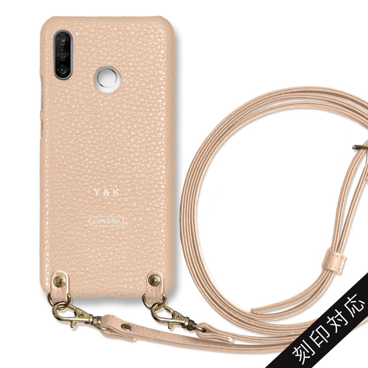 本革 32色 イタリアンシュリンクレザー ショルダーストラップ付き 背面ケース 名入れ 刻印(箔押し)