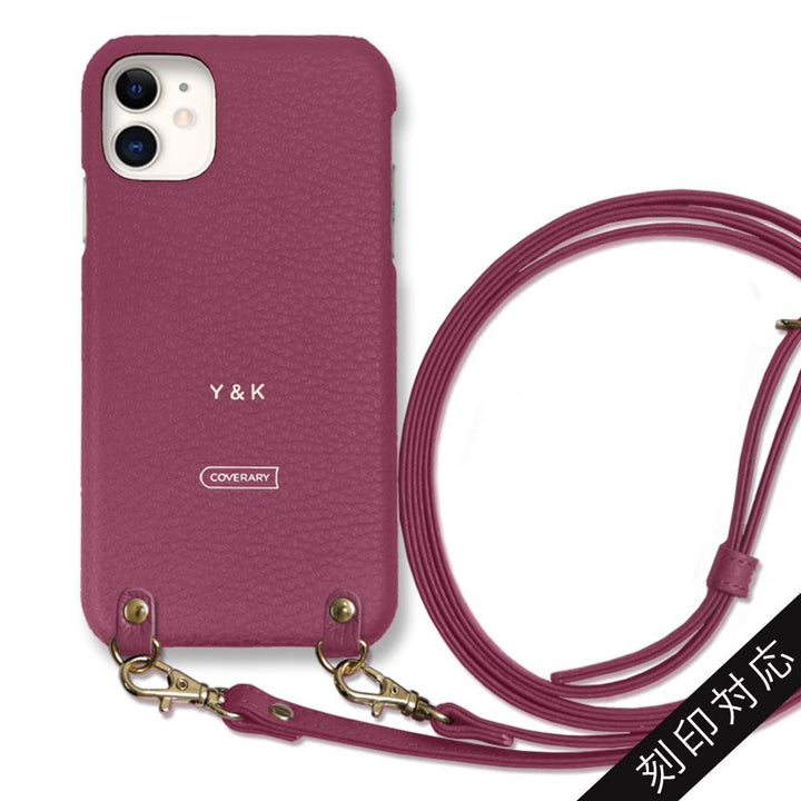 Cuir véritable 32 couleurs cuir italien grainé avec bandoulière étui arrière gravure personnalisée (impression à chaud) série AQUOS