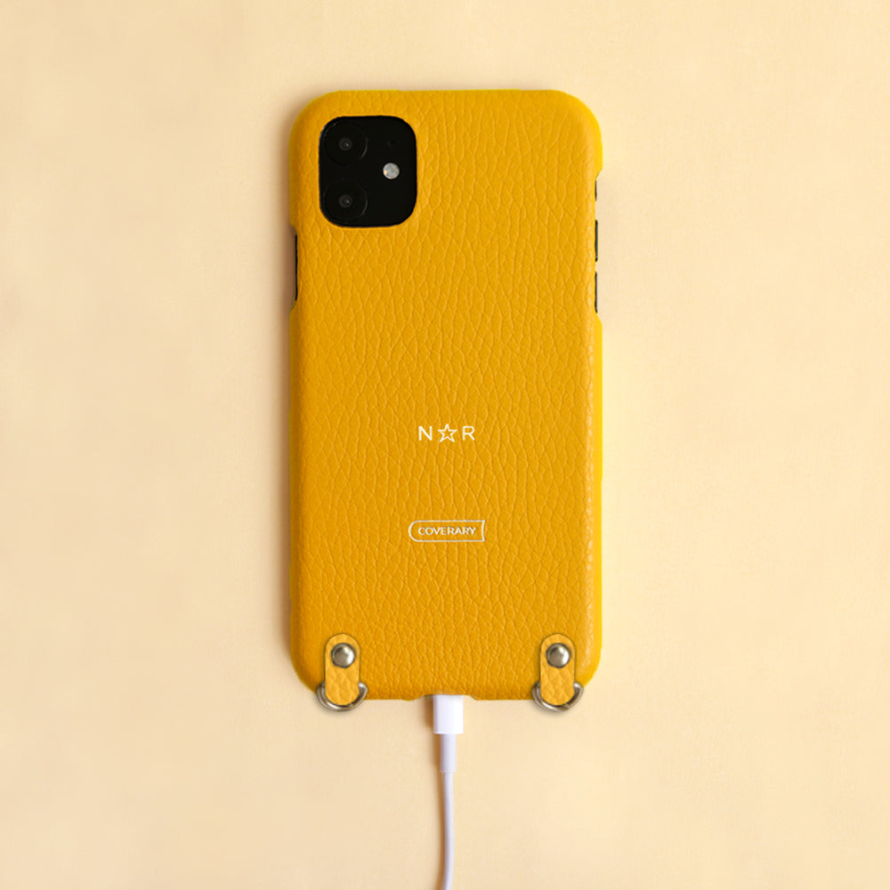 本革 32色 イタリアンシュリンクレザー ショルダーストラップ付き 背面ケース 名入れ 刻印(箔押し)