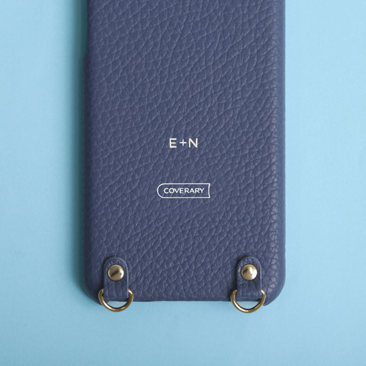 本革 32色 イタリアンシュリンクレザー ショルダーストラップ付き 背面ケース 名入れ 刻印(箔押し)