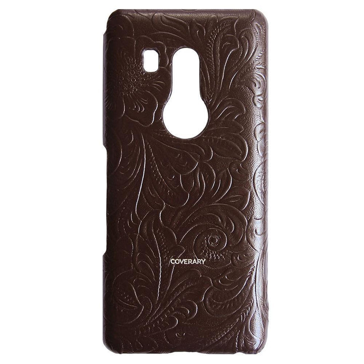 Embossed leather genuine leather floral pattern back case iPhone series