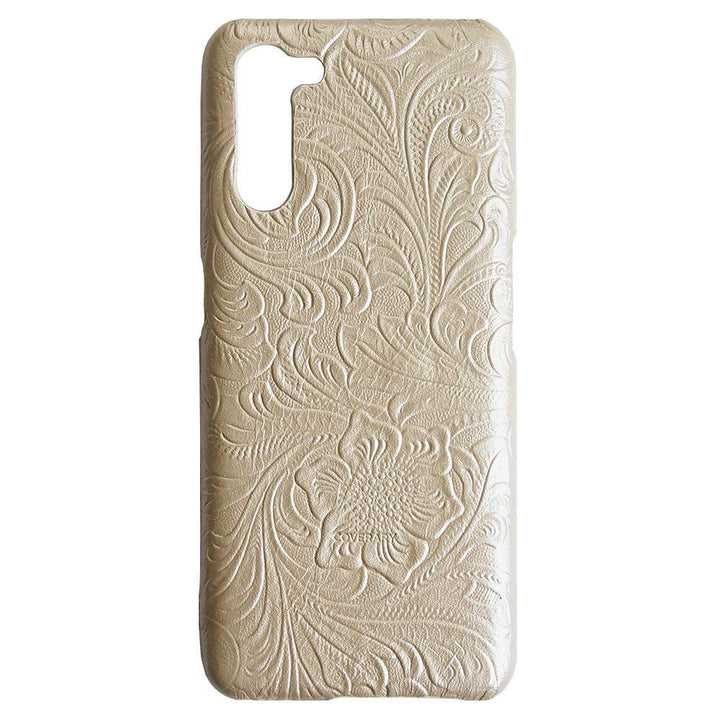 Embossed leather genuine leather floral pattern back case iPhone series
