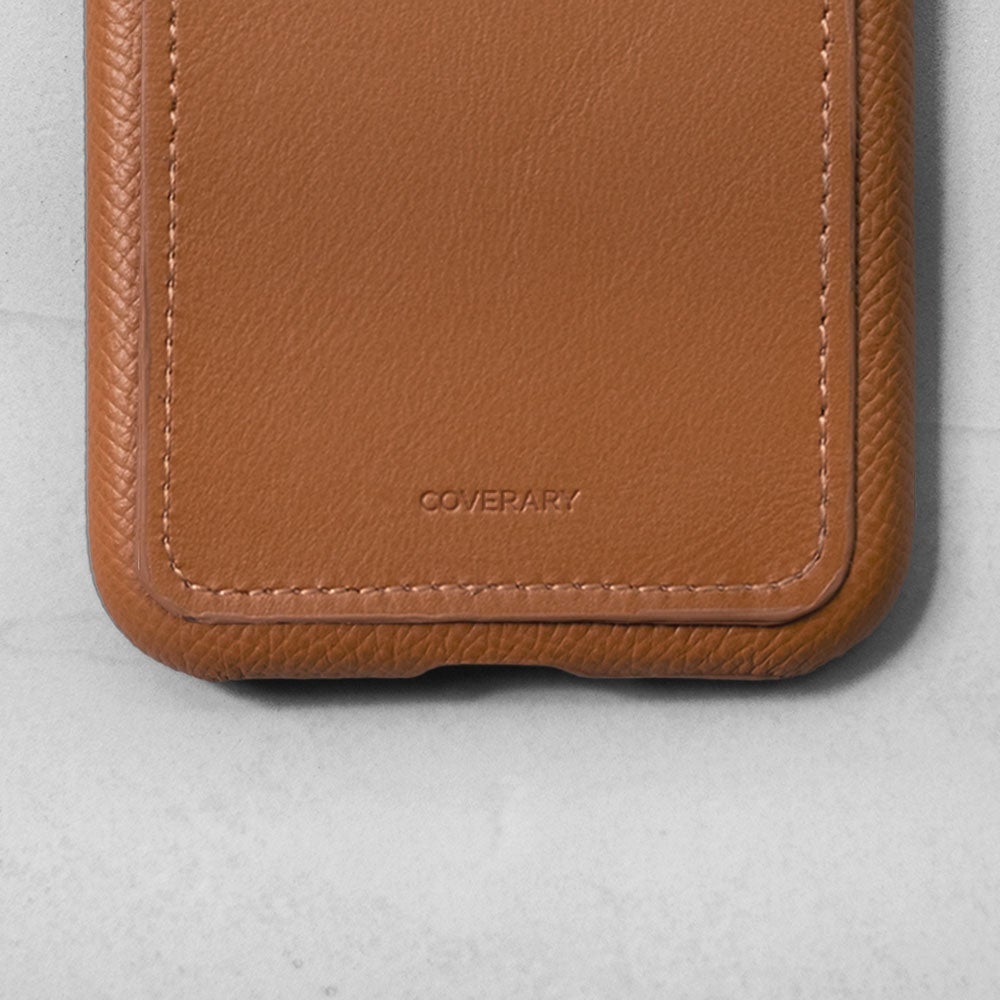 Genuine leather French-made leather Veau Epsom with pocket back case Galaxy series