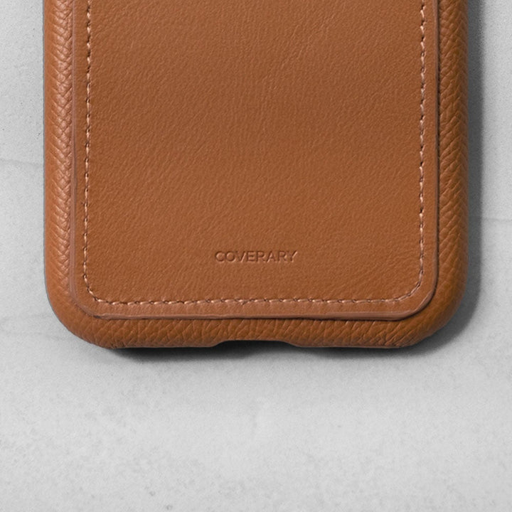 Genuine leather French-made leather Veau Epsom with pocket back case Galaxy series