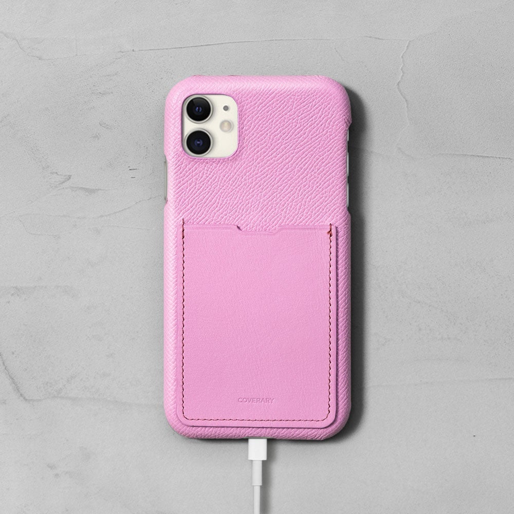 Genuine leather French-made leather Veau Epsom with pocket back case Galaxy series