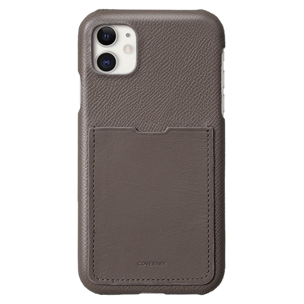 Genuine leather French-made leather Veau Epsom with pocket back case Galaxy series