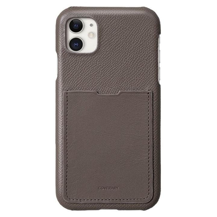 Genuine leather French-made leather Veau Epsom with pocket back case Galaxy series