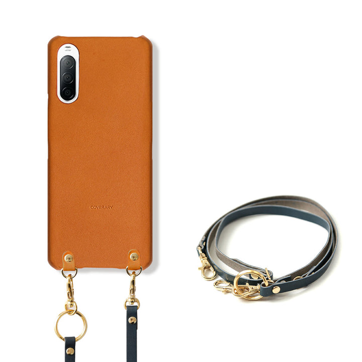 Genuine leather Tochigi leather neck strap attached back case