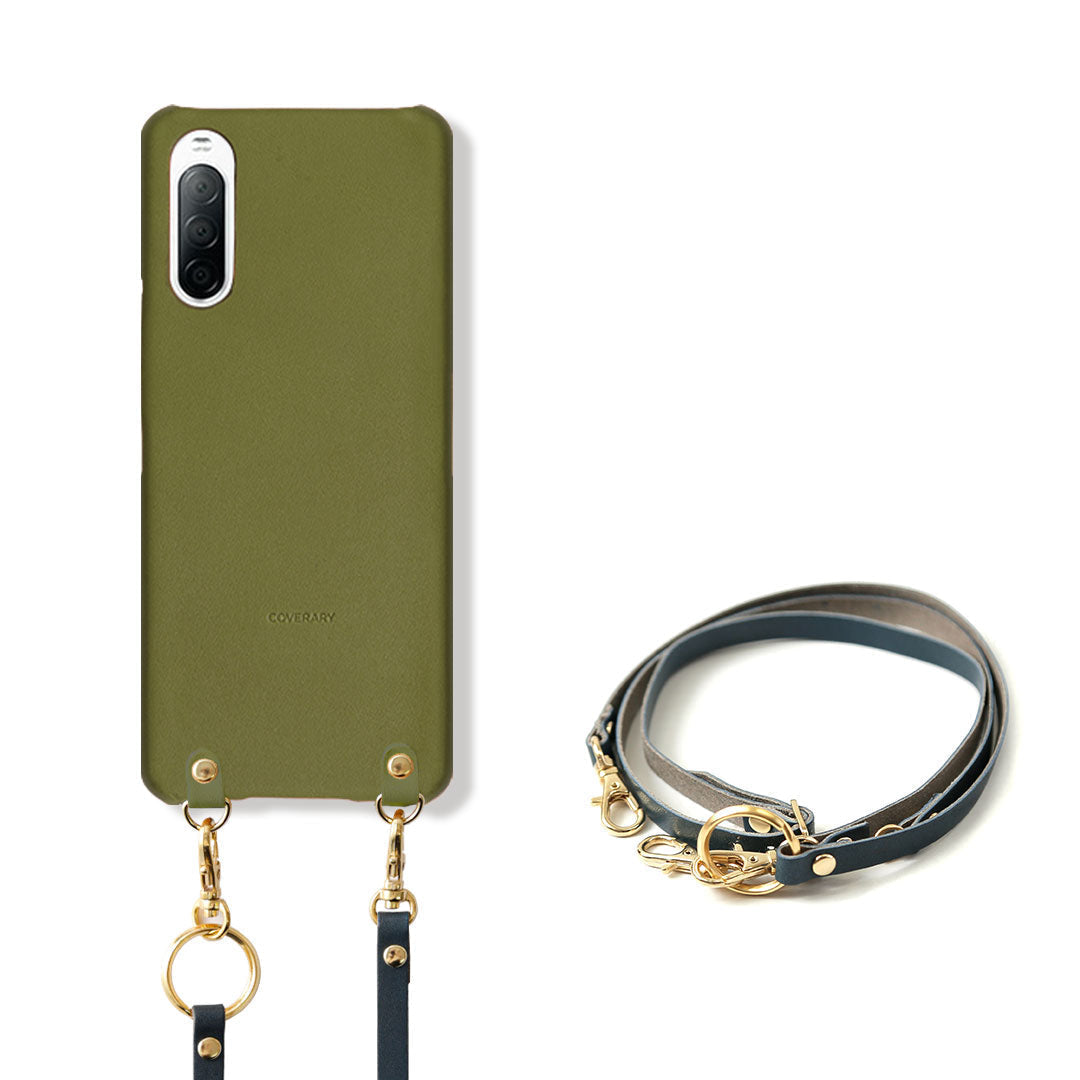 本革 栃木レザー ネックストラップ付き 背面ケース iPhoneシリーズ