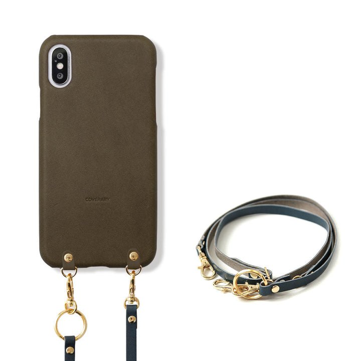 本革 栃木レザー ネックストラップ付き 背面ケース Galaxyシリーズ