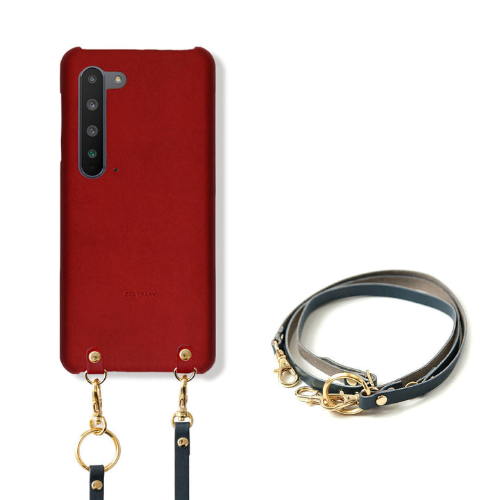 本革 栃木レザー ネックストラップ付き 背面ケース iPhoneシリーズ