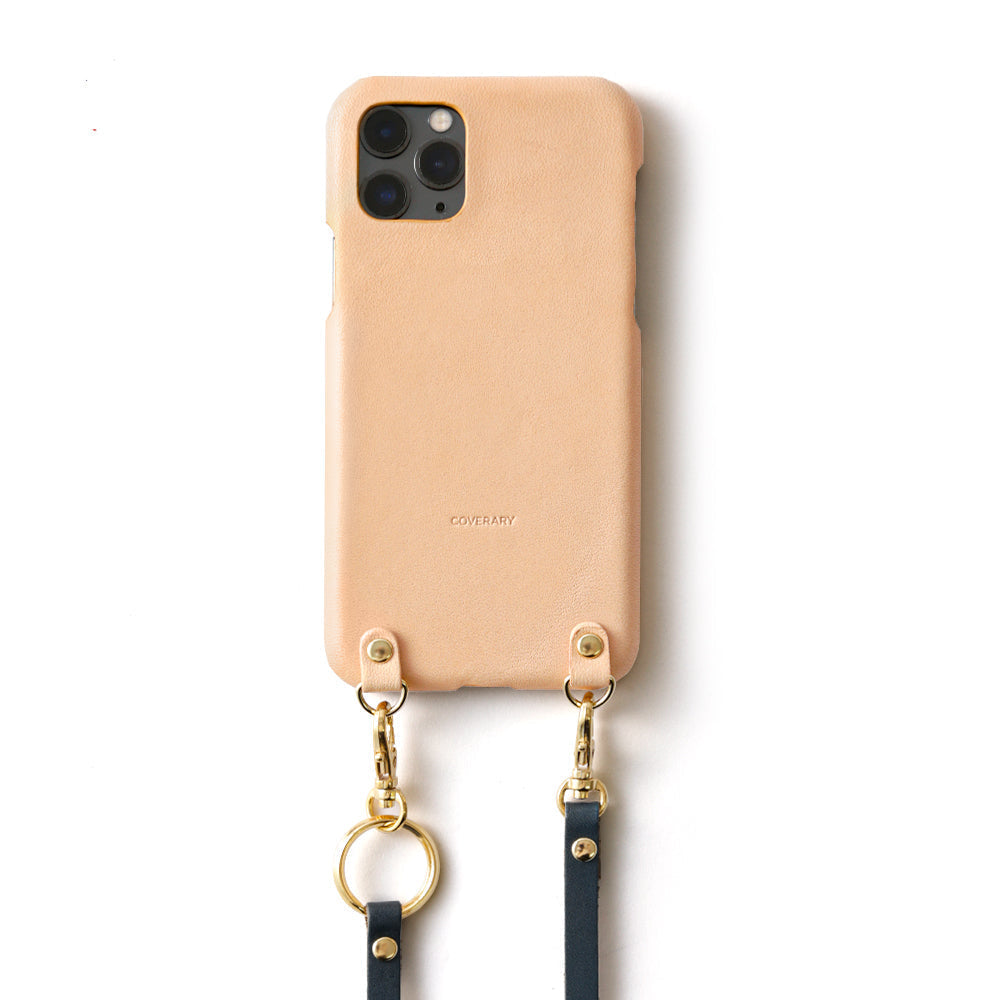 本革 栃木レザー ネックストラップ付き 背面ケース iPhoneシリーズ