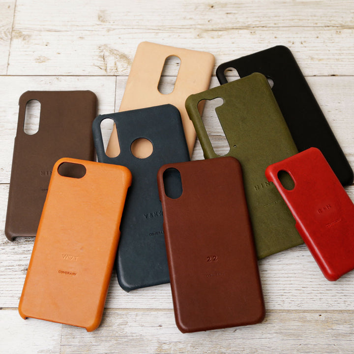 Genuine leather Tochigi leather back case with name engraving and embossing