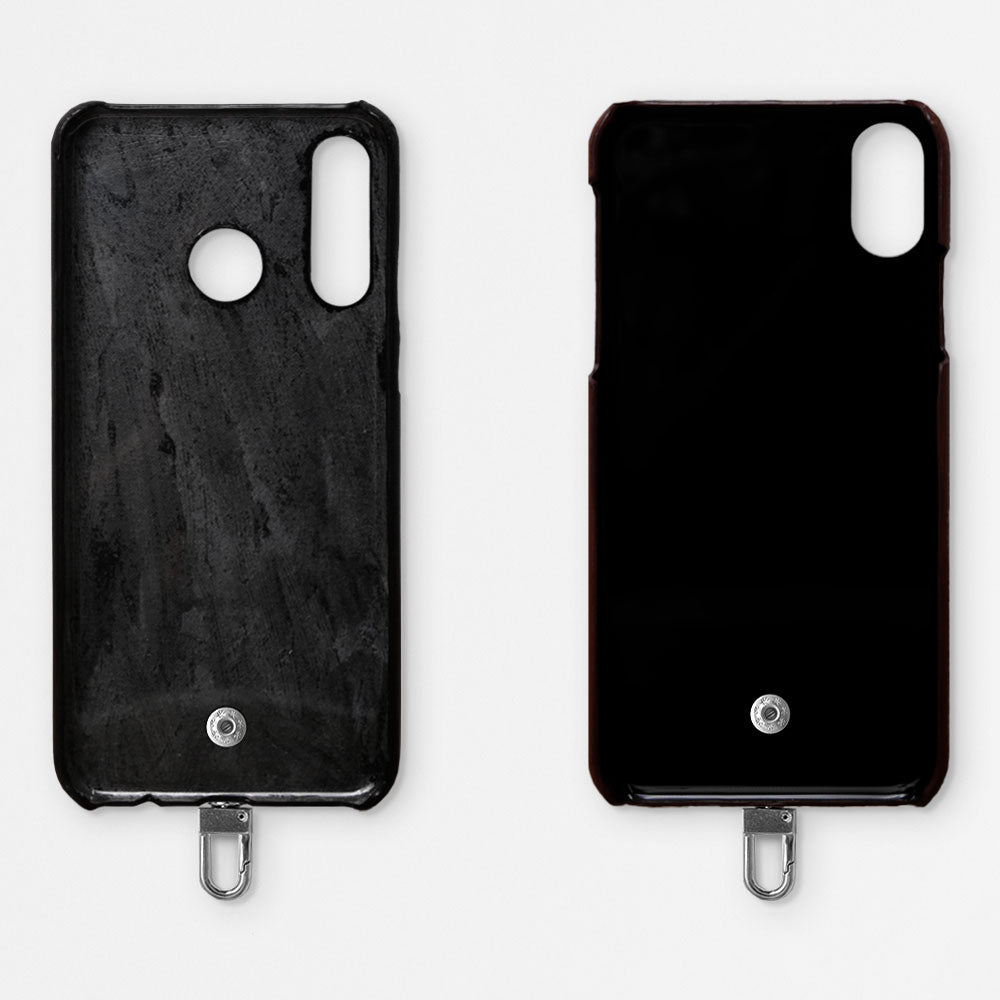 Genuine Leather Tochigi Leather 4-Piece Set A Earphone Case Card Case with Shoulder Strap Back Case