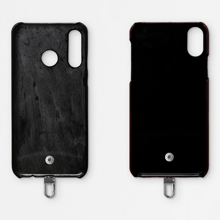 Genuine Leather Tochigi Leather 4-Piece Set A Earphone Case Card Case with Shoulder Strap Back Case