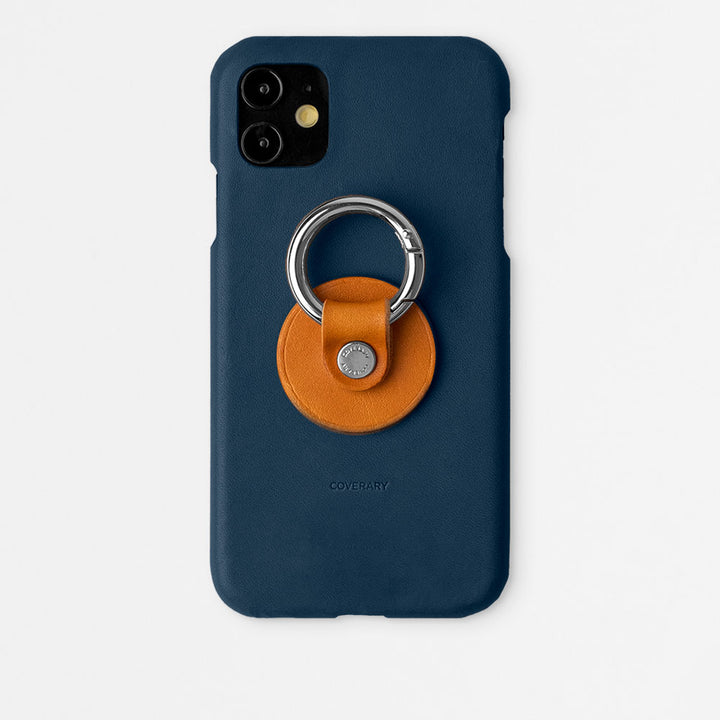 Genuine Leather Tochigi Leather Smartphone Ring Attached Back Case