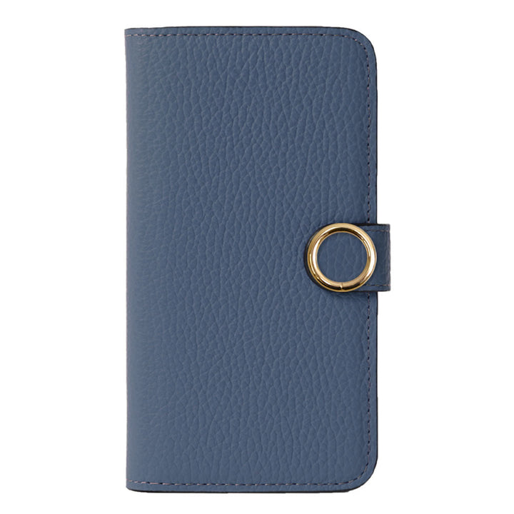 Genuine leather 32 colors Italian shrink leather card storage gold ring notebook-style case (with belt)