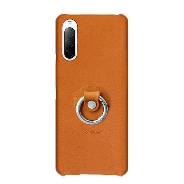 Genuine Leather Tochigi Leather Smartphone Ring Attached Back Case