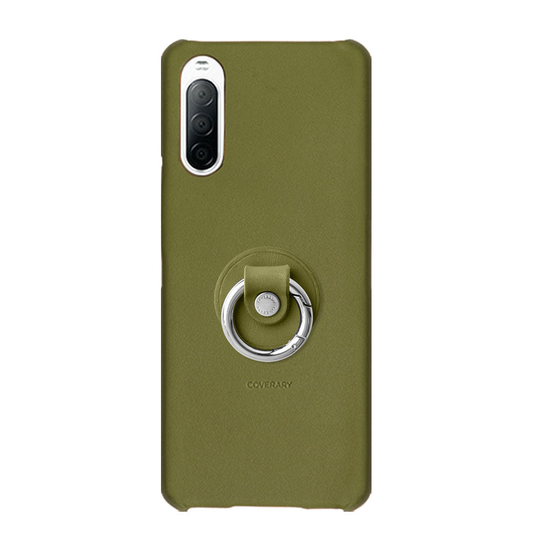 Genuine Leather Tochigi Leather Smartphone Ring Attached Back Case