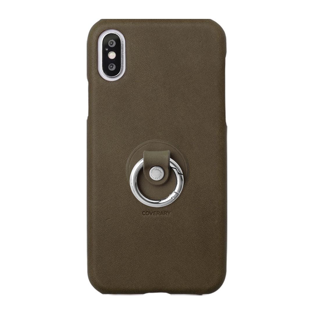 Genuine Leather Tochigi Leather Smartphone Ring Attached Back Case