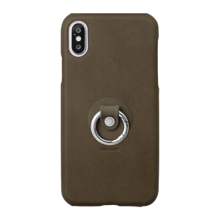 Genuine Leather Tochigi Leather Smartphone Ring Attached Back Case