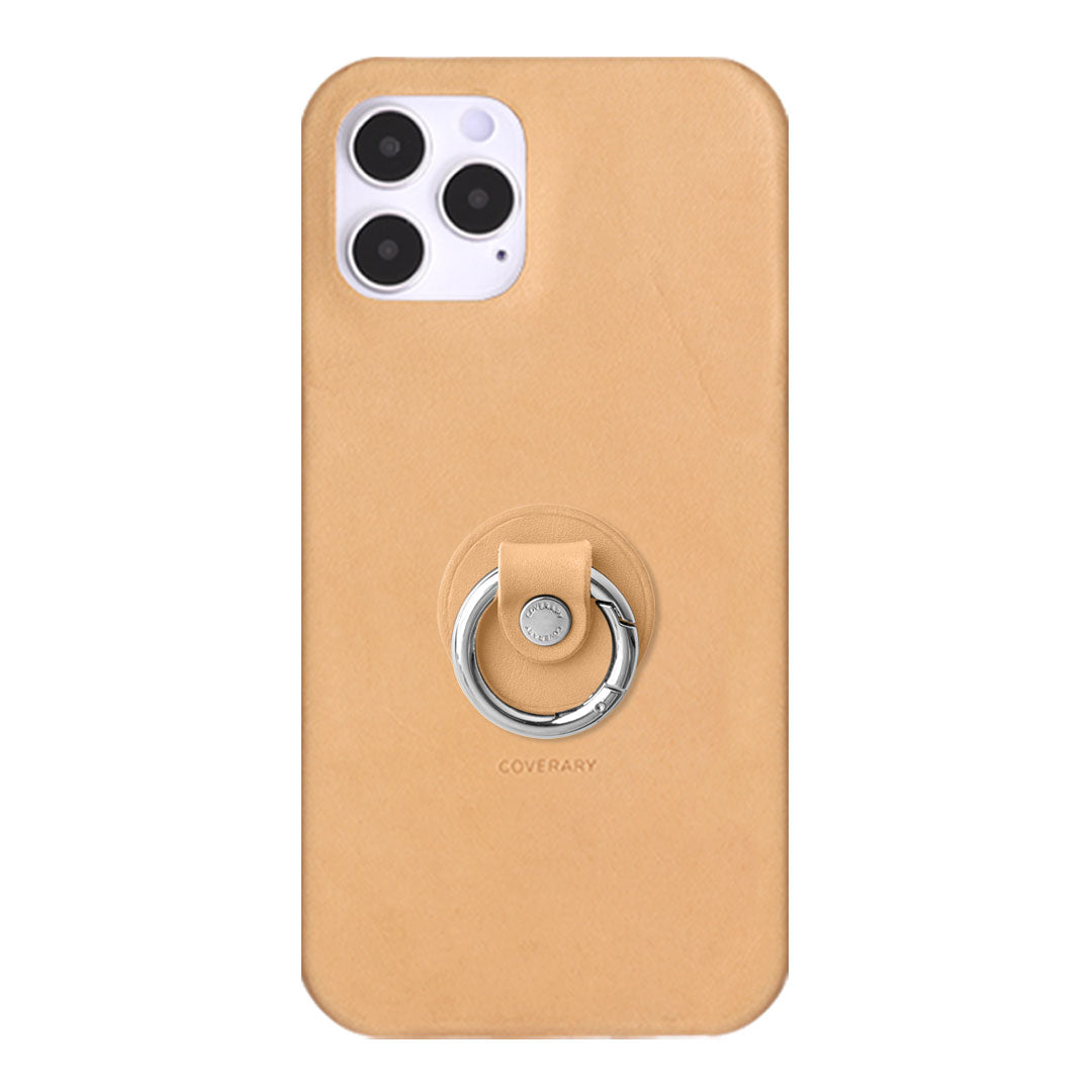 Genuine Leather Tochigi Leather Smartphone Ring Attached Back Case
