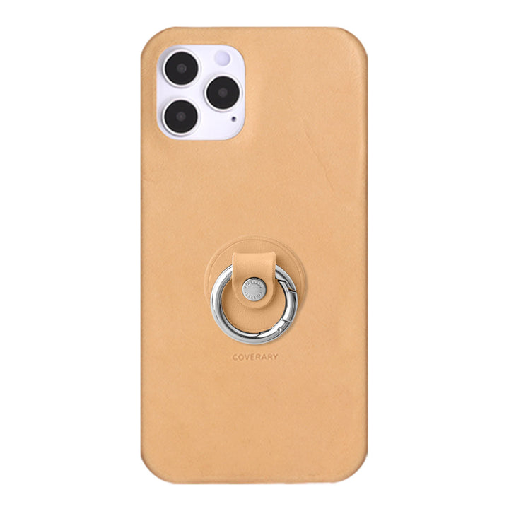 Genuine Leather Tochigi Leather Smartphone Ring Attached Back Case