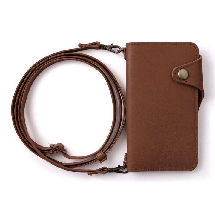 本革 栃木レザー カード収納 ショルダーストラップ付き 手帳型ケース（ベルトあり） Xperiaシリーズ