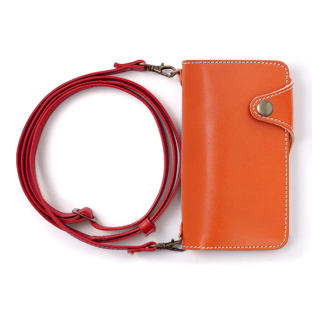 本革 栃木レザー カード収納 ショルダーストラップ付き 手帳型ケース（ベルトあり） Galaxyシリーズ