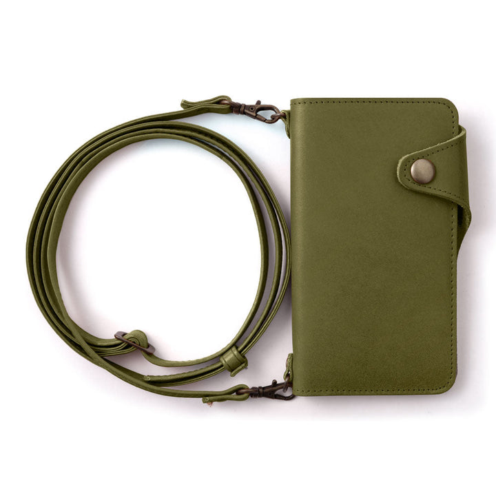 本革 栃木レザー カード収納 ショルダーストラップ付き 手帳型ケース（ベルトあり） Xperiaシリーズ